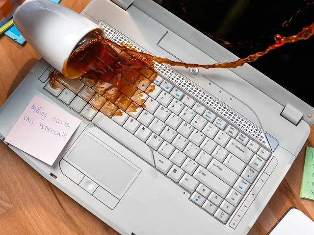 اگر بر روی لپ تاپ آب یا قهوه ریخت چیکار کنیم؟